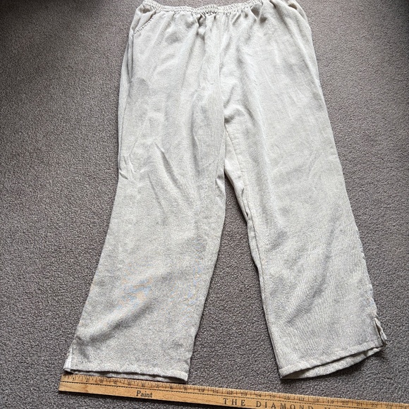 Fridaze Linen Pants Redefined Linen Beige Elastic Waist Women’s Wide Leg | Sz 0X - Picture 13 of 16